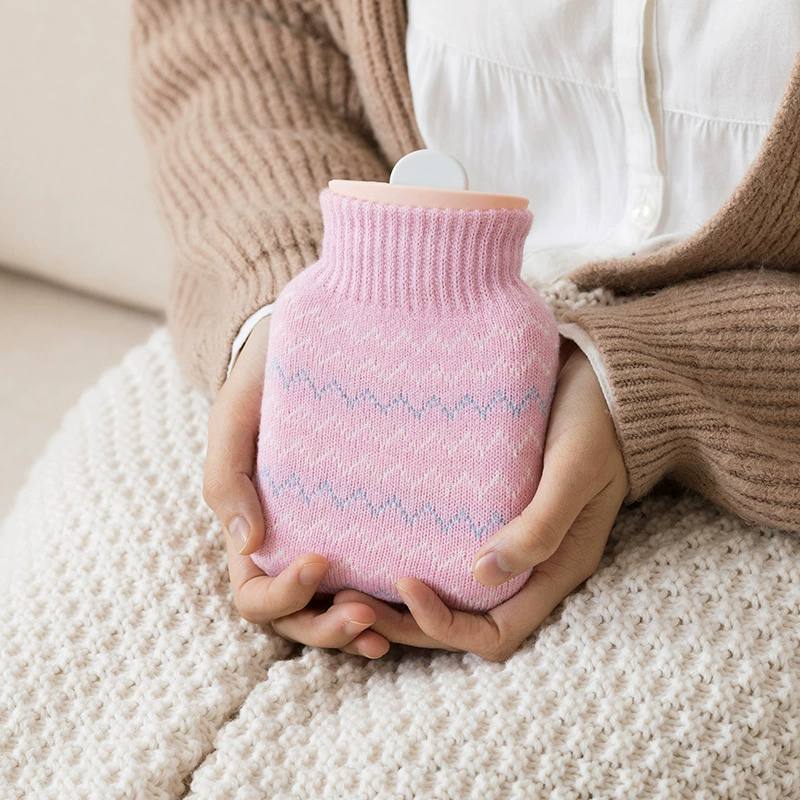 Cartoon knitted water container, winter keep warm jacket