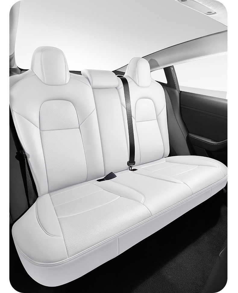 Suitable for the New Version of Tesla Model 3/Yls, Full-Coverage Seat Cushion and Ultra-Fiber Nappa Leather Seat Cover Specially Designed for the Car