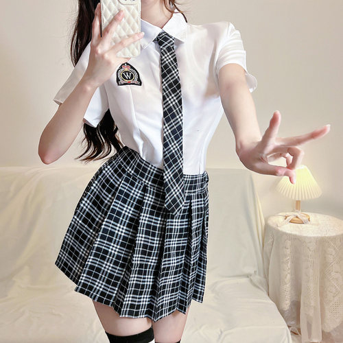 Japanese JK uniform sexy lingerie student wear sexy temptation internet celebrity short skirt nightclub passion suit female hair delivery