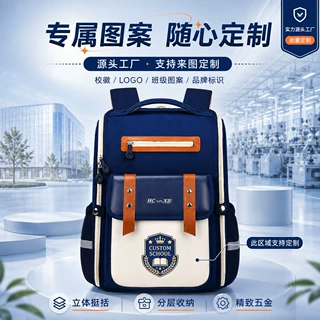 新款跨境男女孩工厂批发印logo1-3-6年级轻便立体护脊小学生书包