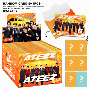 In-Stock Ateez New Album Golden Hour: Part.3 Laser Card Self-Print Laser Bag Celebrity Support Card
