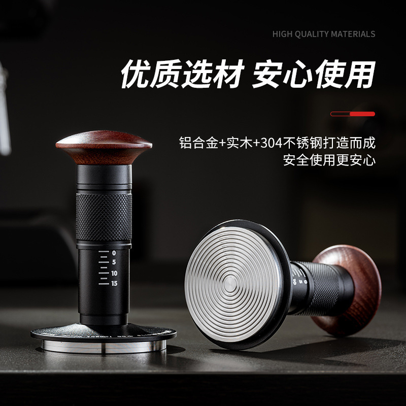 With scale powder press coffee machine impact powder hammer thread bottom constant pressure elastic powder hammer 51/53/58mm With scale powder press coffee machine impact powder hammer thread bottom constant pressure elastic powder hammer 51/53/58mm