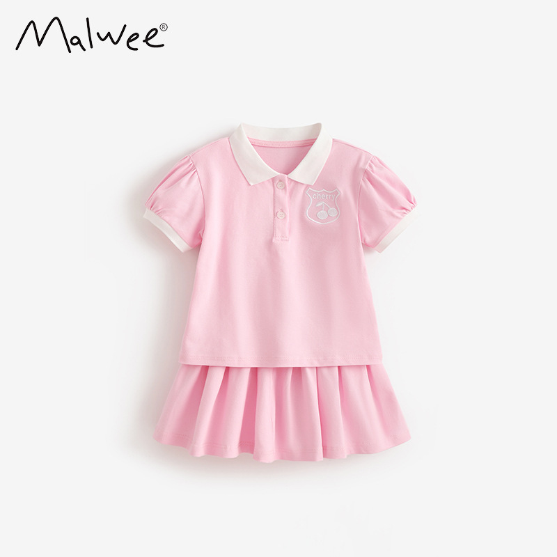 Malwee transfronterizo de niñas dos piezas de vestido de verano nuevo estilo europeo y americano para niños pequeños lindos vestidos de niña pequeña