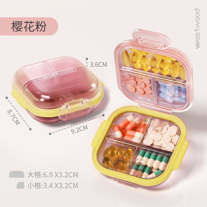 随身药盒一周7格分装便携药盒双层迷你密封装药品收纳|undefined