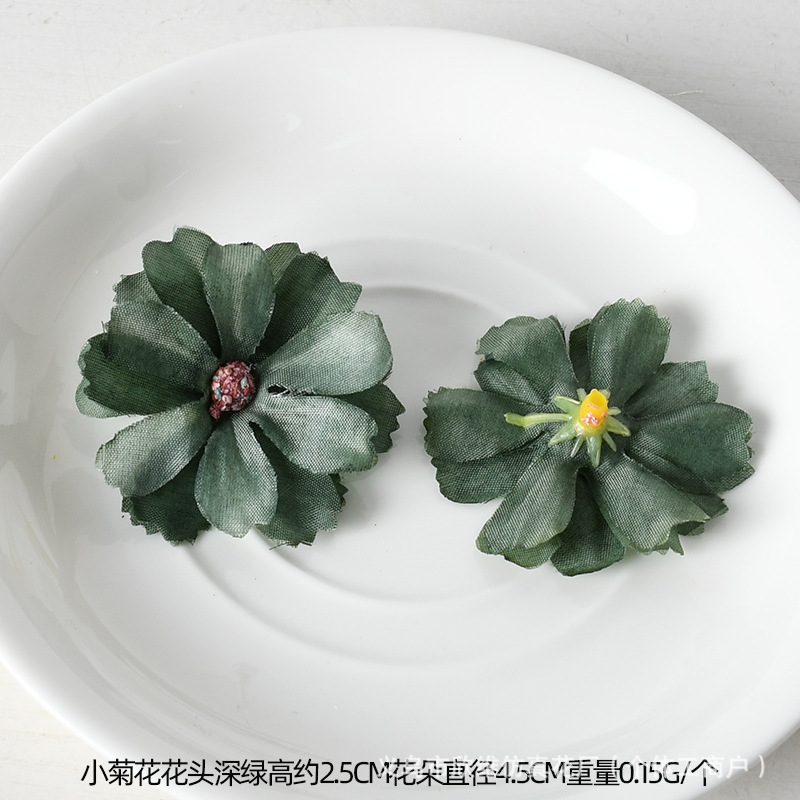 Simulación pequeña flor de crisantemo de la familia de margarita pequeña flor de sol de flores artificiales de flores de seda de tela de fijación de flores DIY material