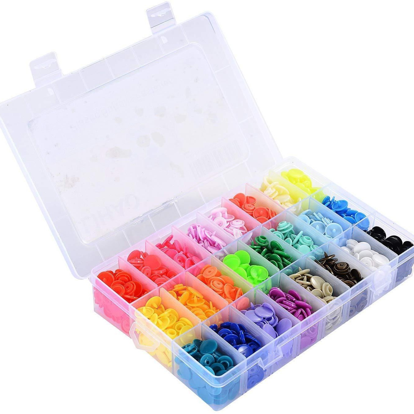 Resina de nylon plástico niños T3T5 Snap herramienta traje color redondo botón Snap caja bolsa