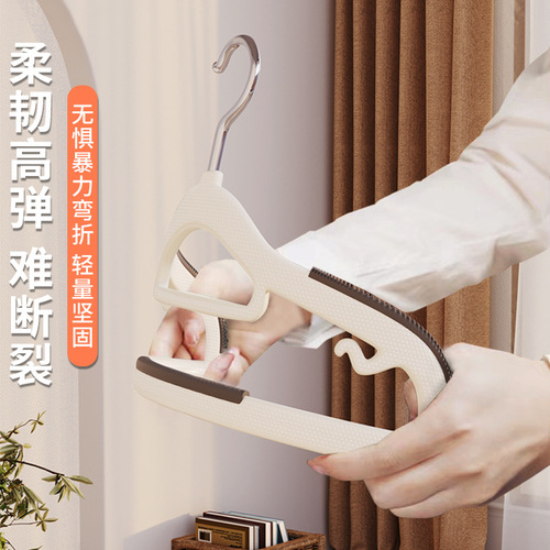 Clothes rack, household plastic clothes hanging for balcony, adult style storage clothes rack, seamless double-position clothes support, non-slip clothes hanger