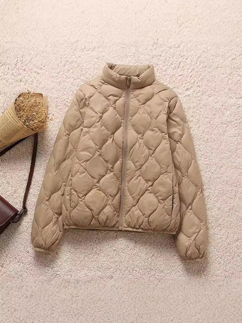 Otoño y invierno, cuello vertical, ligero y delgado, nuevo abrigo de plumón corto, 2024 versátil, ligero y delgado, ropa interior
