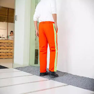 Forest Greening Workers Sanitation Overalls Cotton Pants fleece-lined Thickened Reflective Strip Workwear Sanitation Cotton Pants Removable