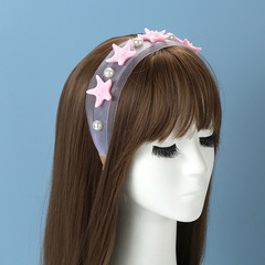 超仙網紗珍珠發箍女氣質百搭髮飾外出壓發高顱頂頭箍髮飾洗臉頭箍