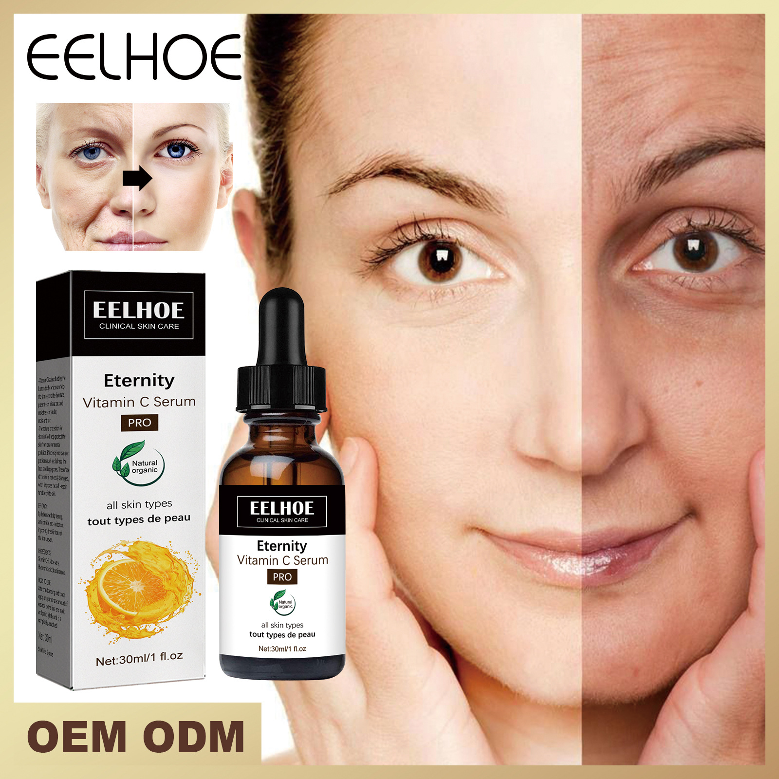 EELHOE Vitamin C Sérum Multi effect Repair Firming Skin aging Esencia proti vráskam_voghion.com
