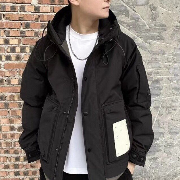 Autumn retro Japanese travel jacket with pockets with hood for men…