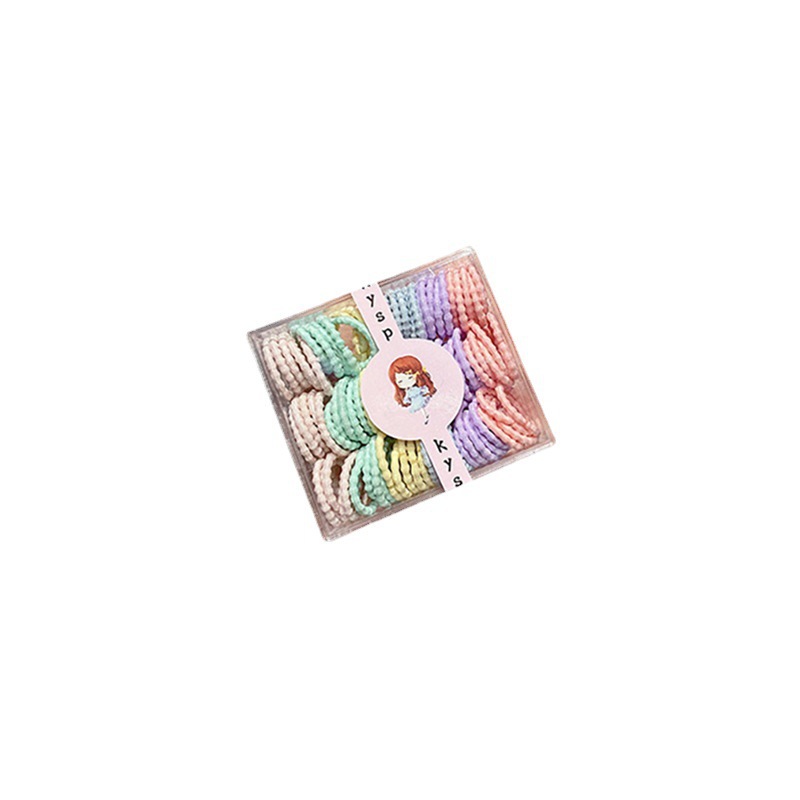 Anillo de cabello de color caramelo para niños no daña correa de cabello bebé cuerda de cabello niñas lindas cubiertas de cabello de cuero de pimples