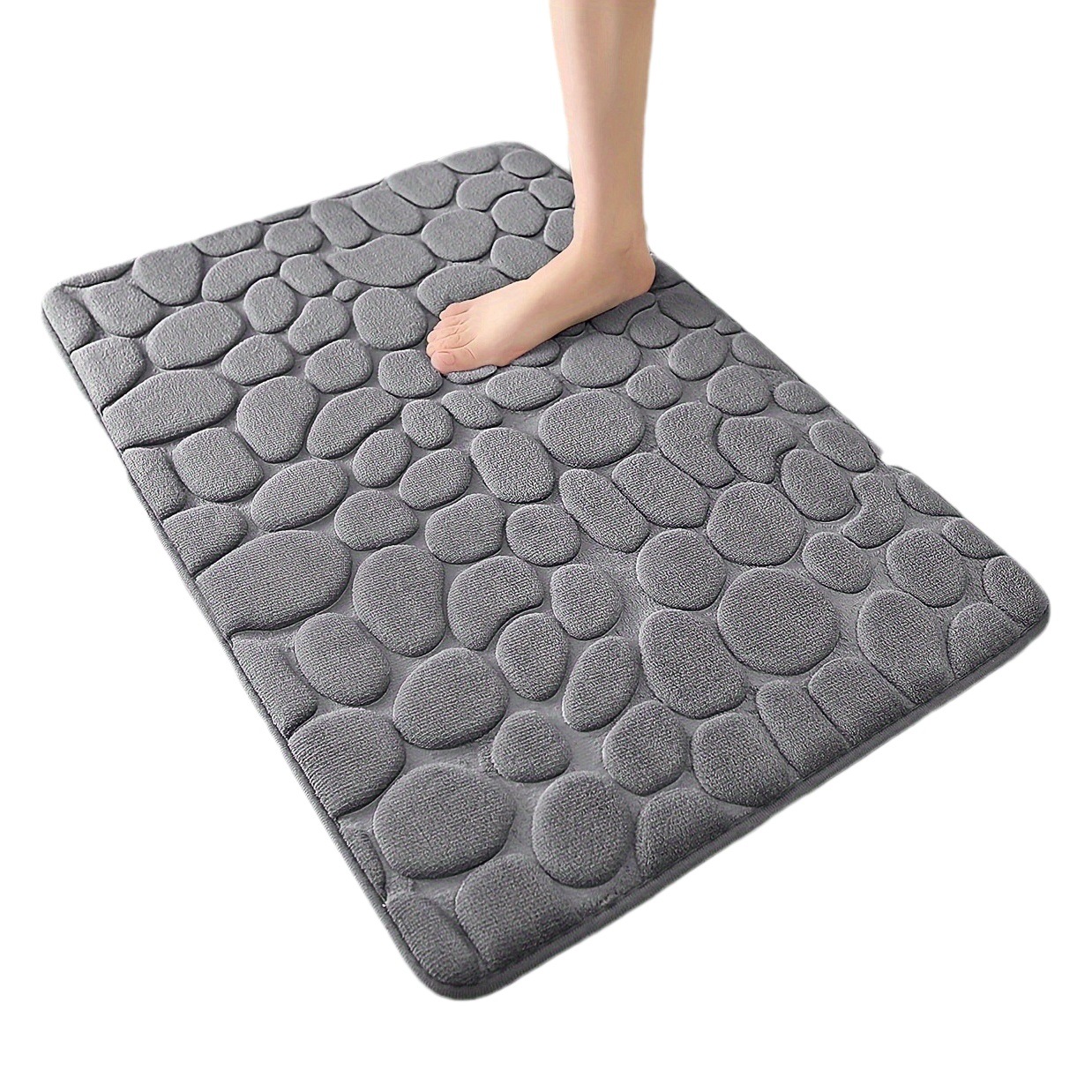 Alfombrilla de piso con patrón de piedra de huevo de ganso en relieve, puerta de suministro transfronteriza, alfombra antideslizante para baño, alfombra absorbente para baño, almohadilla para pies de inodoro