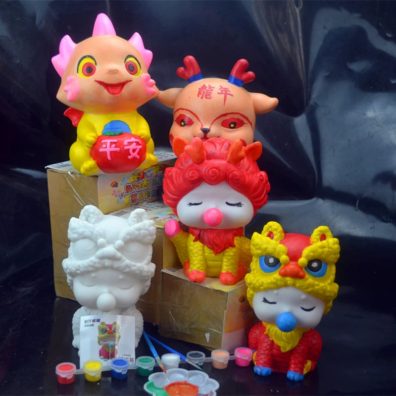 DIY-головоломка на Новый год Douyin Xiaohongshu та же популярная львиная танцевальная голова кукла милая имитация Zhonghua Дракон