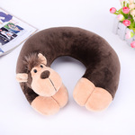 可爱卡通动物头U型枕跨境新款办公室休息午睡枕头便携式旅行颈枕