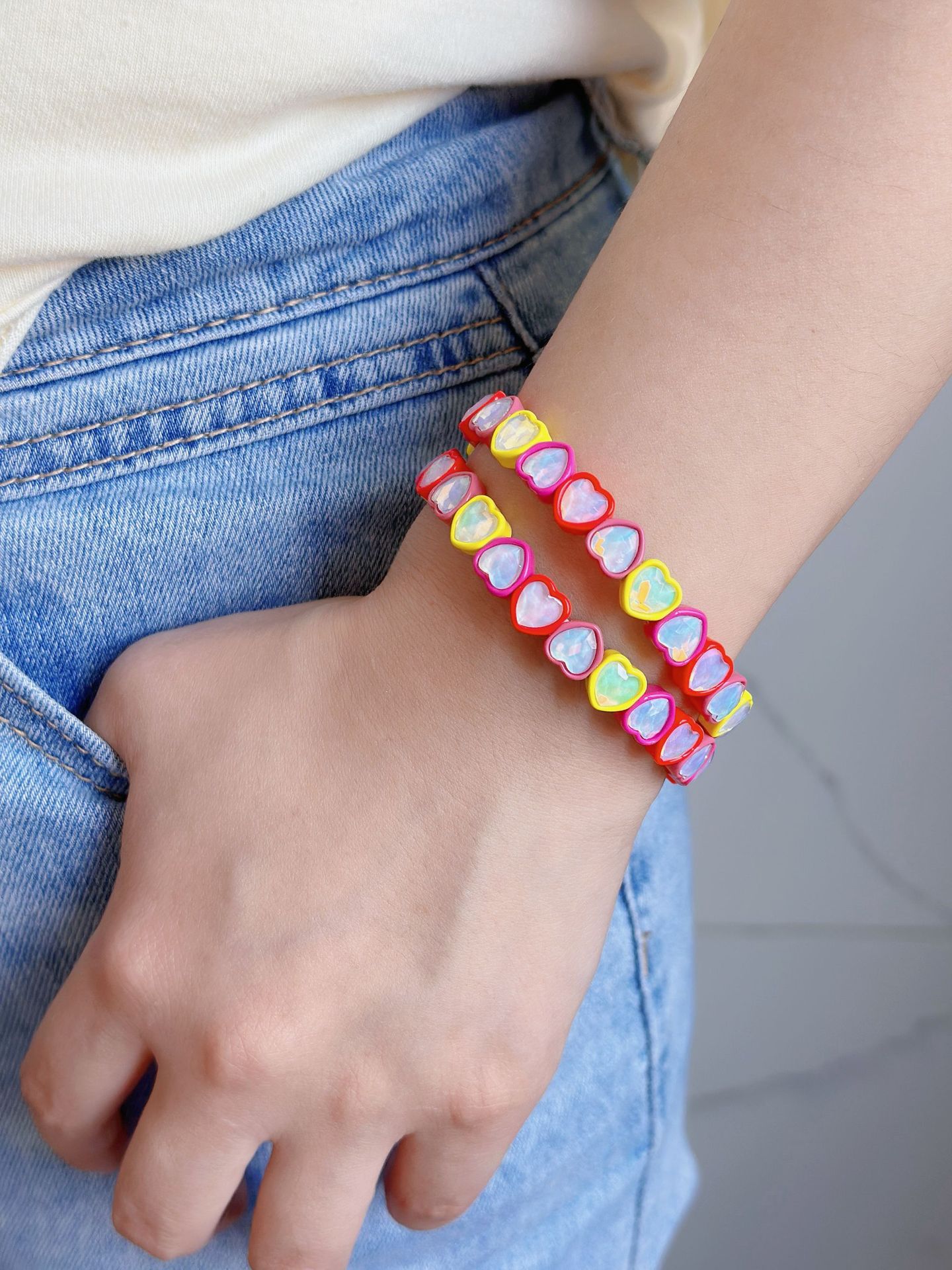 Alloy, Enamel Material Heart Shape Pattern Modern Style Classic Style Heart Shape Alloy Enamel Wholesale Bracelets