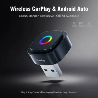 车载无线carplay盒子2合1安卓auto车机互联投屏盒子工厂跨境定制