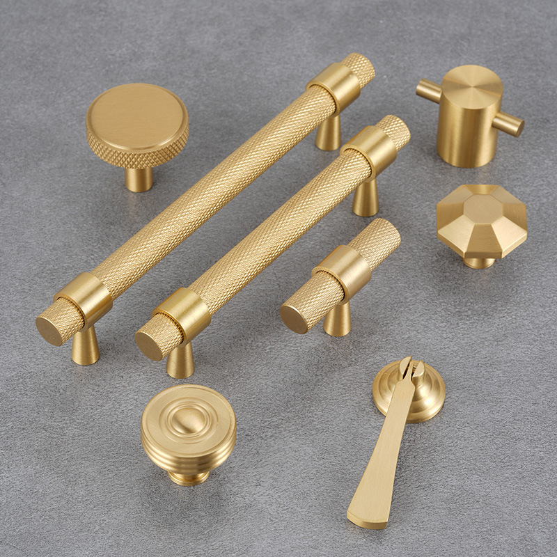 中式純黃銅實心明裝單長孔隱形暗裝家具五金衣鞋廚抽屜櫃門拉把手