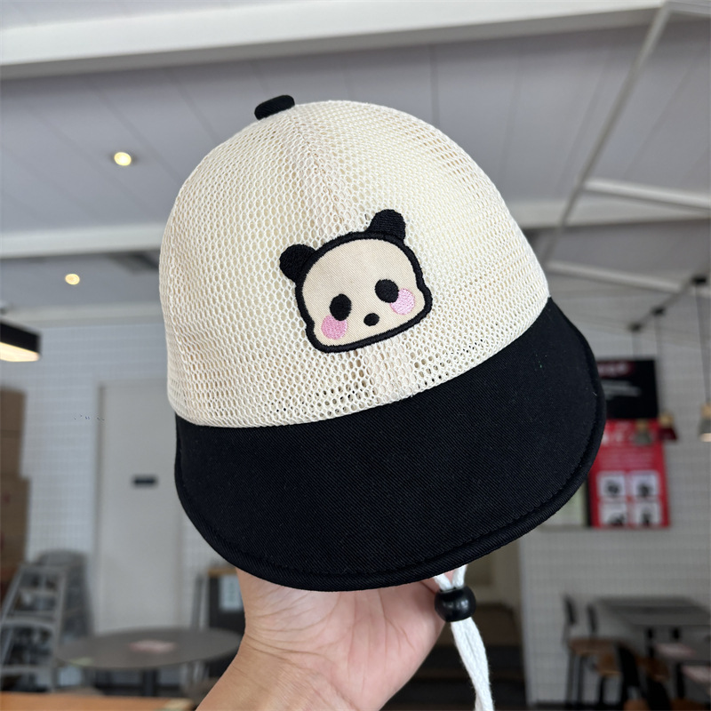 Sombrero de bebé femenino primavera y verano estilo delgado bebé súper lindo sombrero de pescador malla transpirable para niños y niñas sombrero para el sol al aire libre