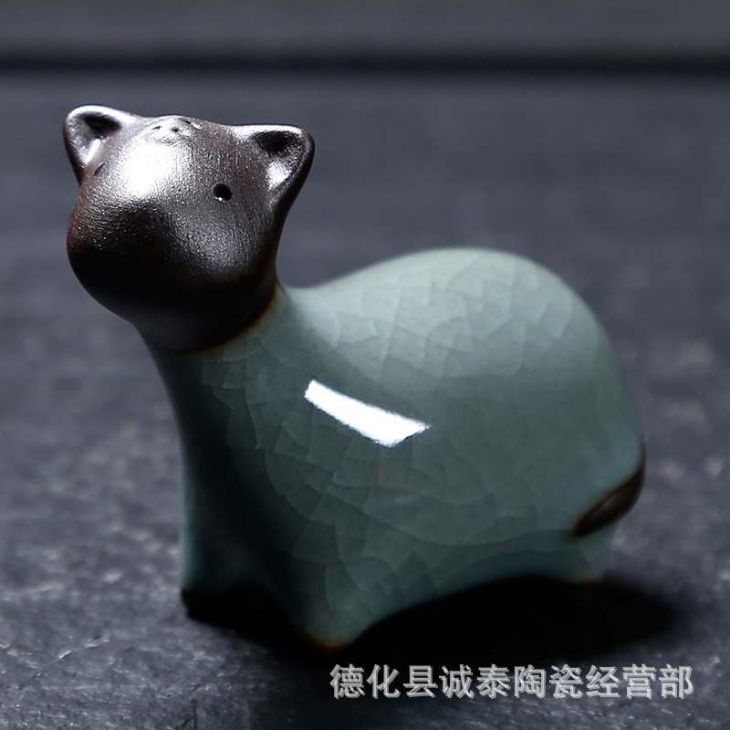 12生肖の陶磁器の置物のミニのかわいい開片は12年の相の動物の小さいお茶を養うことができます。