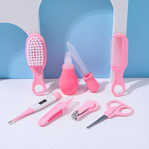 婴儿护理用品吸鼻器喂药器8件套装宝宝温度计修甲剪日常清洁礼包