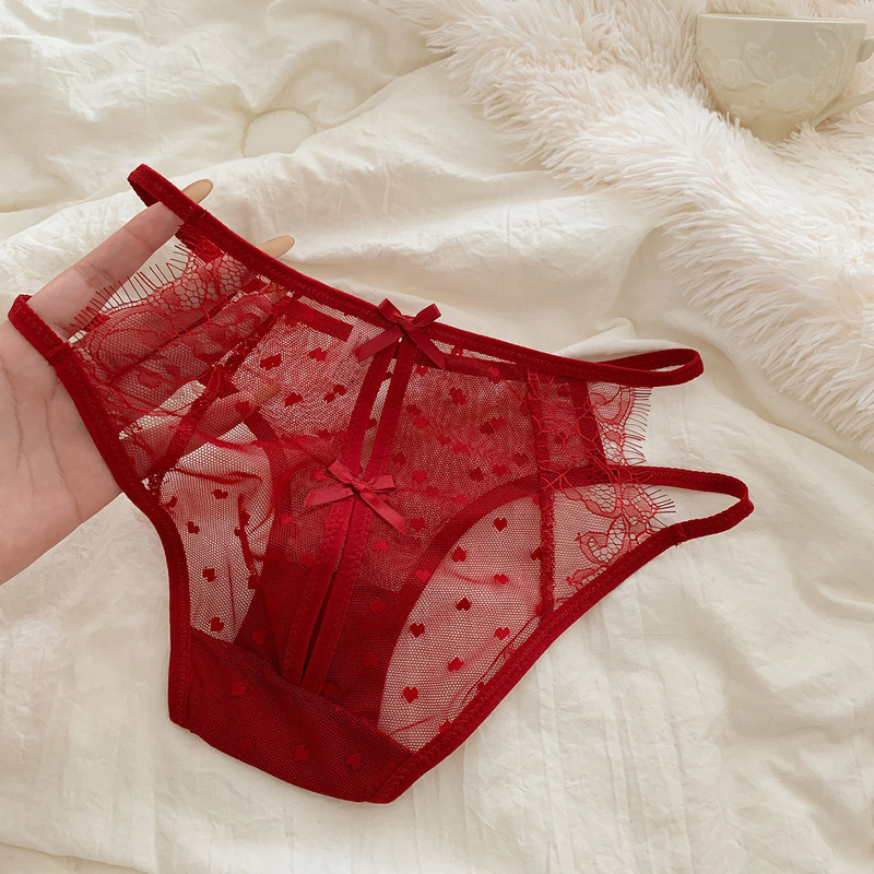 2026 Year of the Horse Must-Have Mesh Side-Waist Thin Strap Hollow-Out Comfortable Quick-Dry Sexy Elegant French-Style Women's Thin Panties