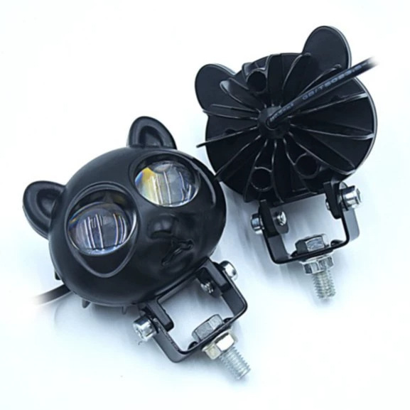 New wide-voltage panda-shaped LED motorcycle/electric scooter/battery-powered vehicle headlights, featuring high brightness and both high and low beam options, for vehicle modification