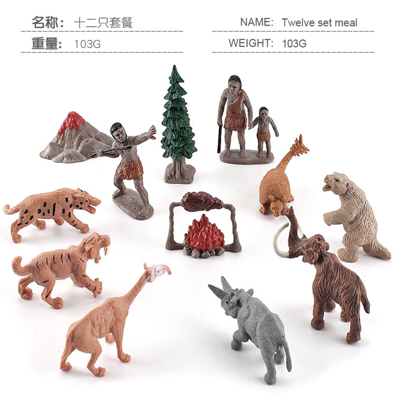 Transfronterizos Simulación de niños Prehistórica Modelo de animales Mamut sólido Volcán Pino Lazo de la tierra Ornamento estático