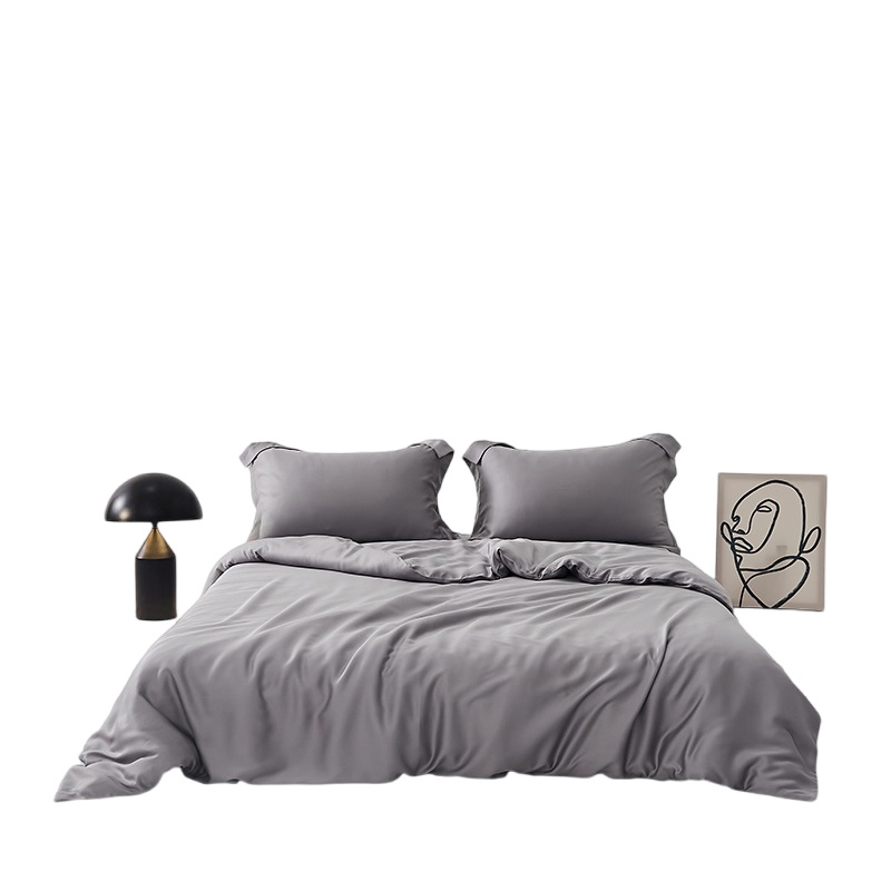 Premium Tencel Duvet Cover Set Breathable Ice Silk Bedding_voghion.com