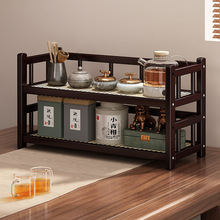桌面小型博古架茶杯茶具置物架新中茶叶收纳架非实木紫砂壶摆放架