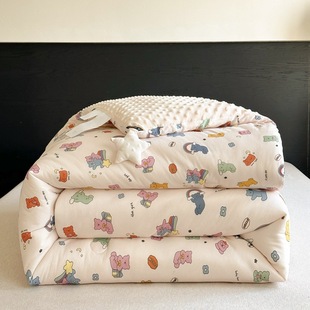 Class A knitted cotton beanie quilt soybean quilt cartoon children Spring and Autumn quilt winter quilt single double thickened warm