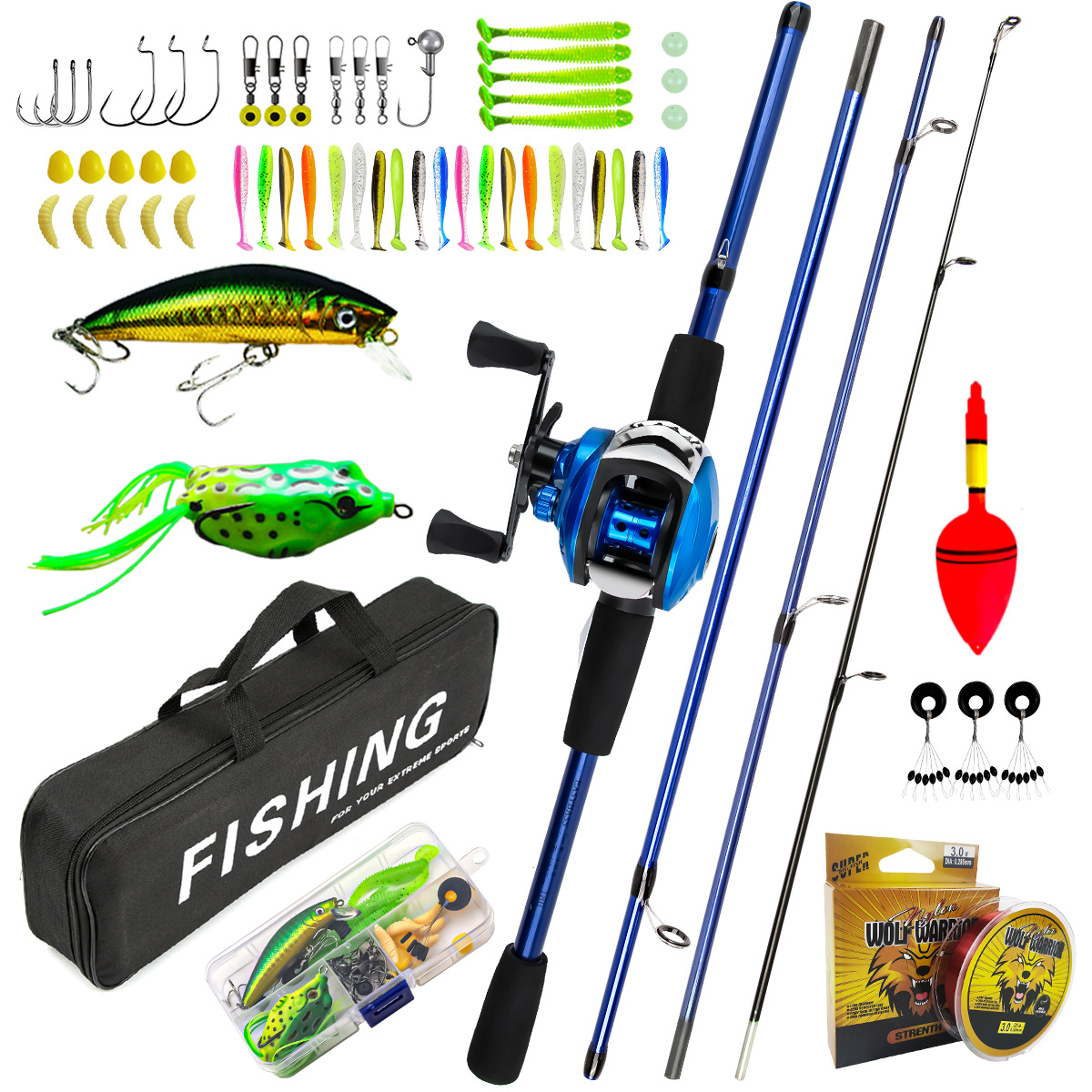 1.8m Fishing Rod Set with Gun Handle, Left/Right-Handed Baitcasting Reel, Long-Distance Casting Sea Fishing Rod, Manufacturer Cross-Border Wholesale