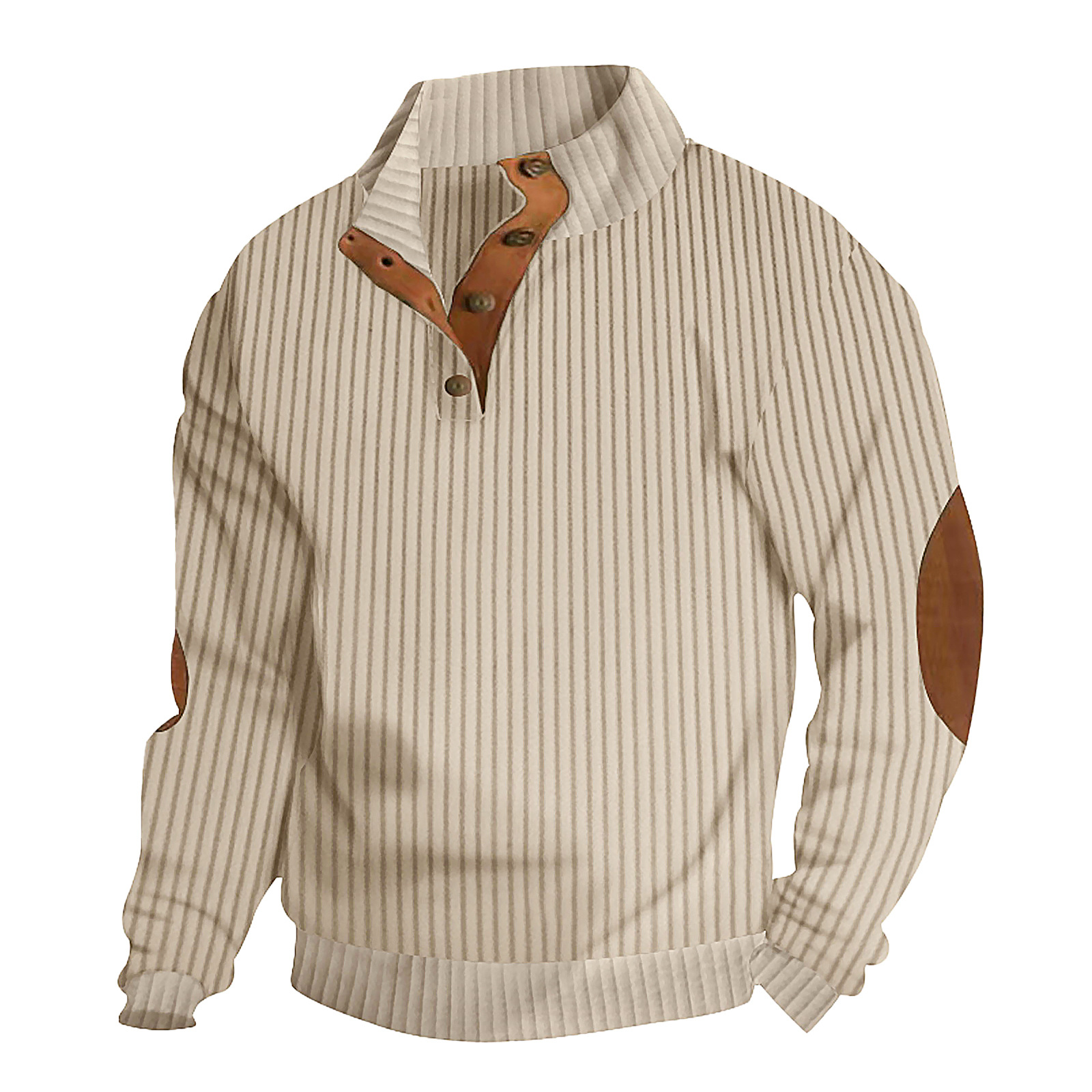 Nueva chaqueta jacquard a rayas de color sólido para otoño e invierno, estilo europeo y americano, con cuello alto y mangas largas, sudadera informal para exteriores para hombre.