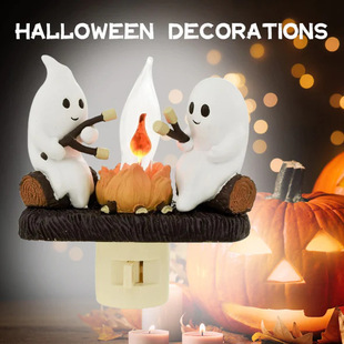Ghost Campfire Flickering Nightlight Halloween Ghost Bonfire Flashing Night Light
