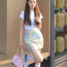 穿搭漂亮海边小初夏碎花裙穿搭韩系一整套ootd套装绝美云南旅游
