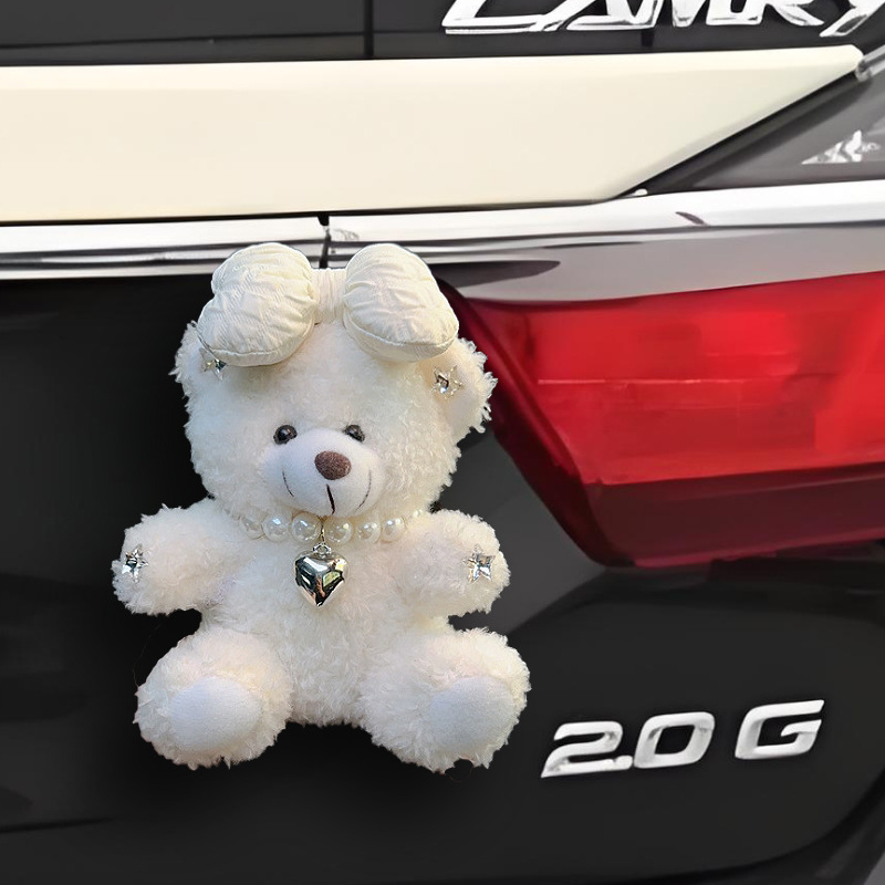 Colgante trasero de coche muñeco de oso de peluche lindo de dibujos animados decoración de maletero motocicleta decoración de bicicleta