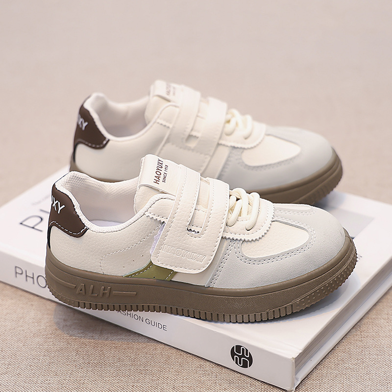 Foreign Trade Children's Shoes Boys Shoes Girls sneaker in stock Men's Treasure Women's Treasure Spring and Autumn Leather Flat Shoes for Students