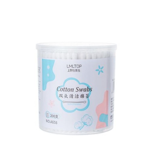 Hisopos de algodón de maquillaje multiusos de dos cabezas LMLTOP 200 piezas 1 caja