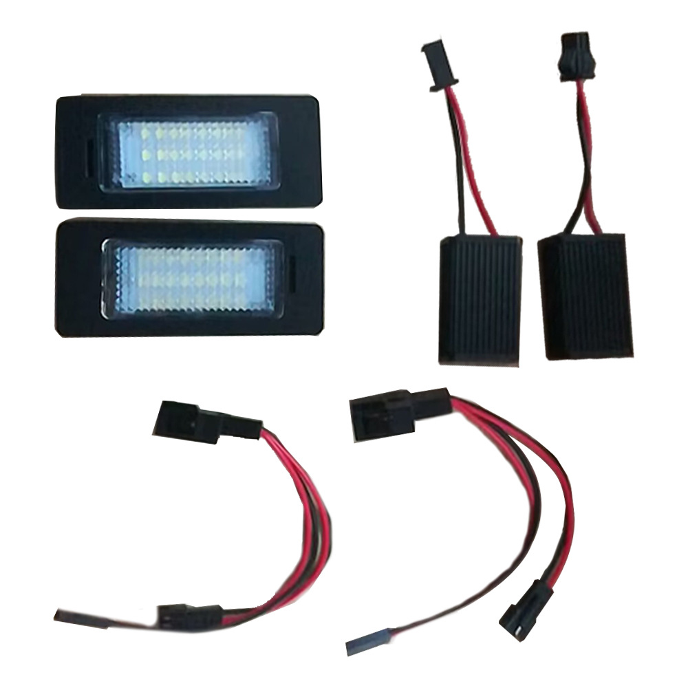 Suitable for Volkswagen Golf 10-12 T4 90-03 93-04 license plate lights, 24 LED white lights with black frames, 2 pieces