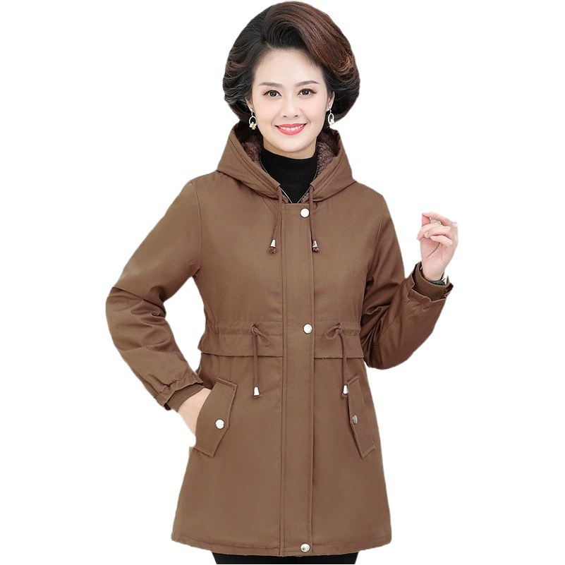 Зимнее пальто для бабушек на хлопковой подкладке, утепленное Женское пальто очень большого размера на хлопковой подкладке для людей среднего и пожилого возраста