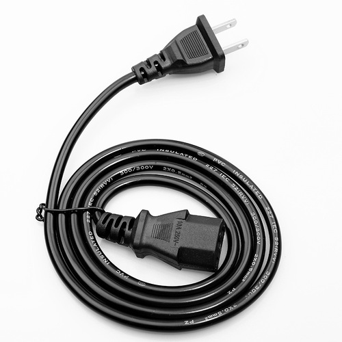 Crescent shaped sundial two-prong product power cord, 1.5-meter two-core computer host plug cord, Japanese standard power cord manufacturer