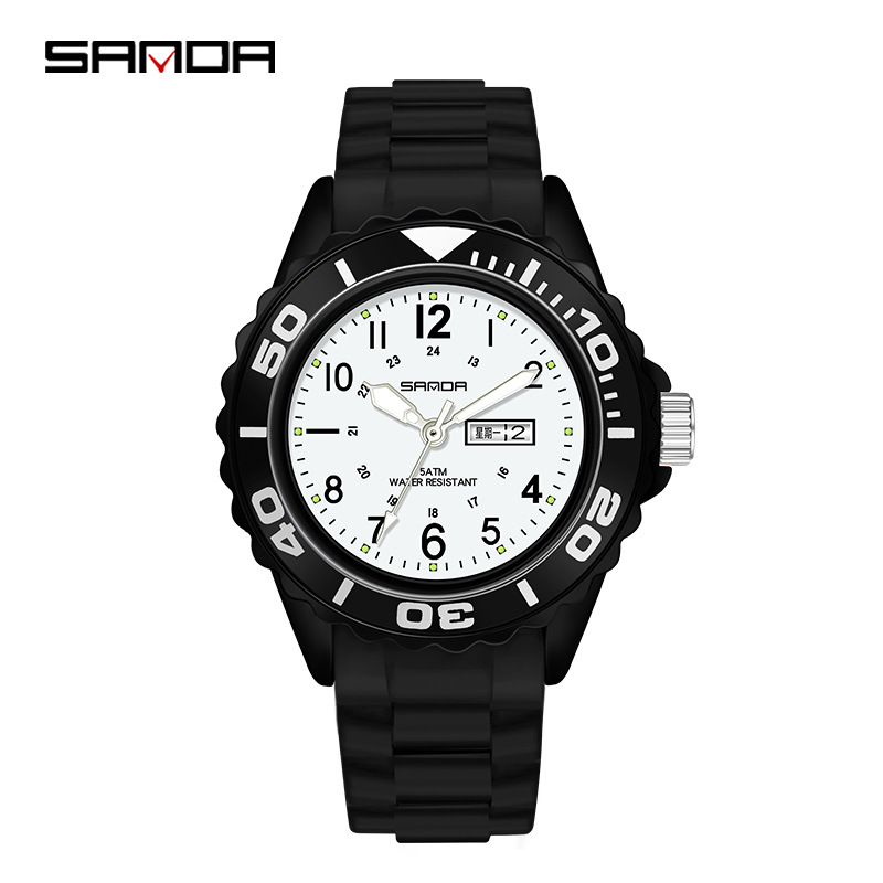 SANDA 1053 estilo reloj de cuarzo para hombres y mujeres estudiantes de secundaria fresco impermeable moda personalizada Reloj Deportivo Creativo