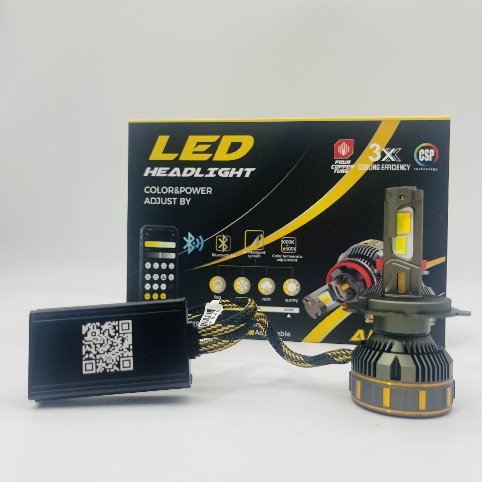 Auto APP LED Spotlight Motocicleta Luz de automóvil super brillante delanteros de autobús Renovación Luz láser de alta potencia R14
