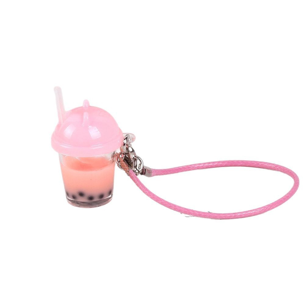 Dollhouse mini modelo de taza de té de leche de perla llaveros accesorios colgantes de muñeca resina miniatura