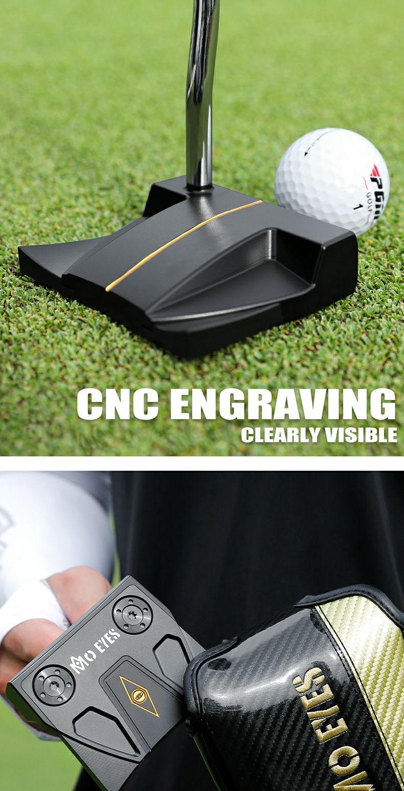 Gậy putter golf Moeyes Magic Eye S20C sắt mềm rèn độ ổn định cao — TUG061-Putter vàng đen [với nắp đầu] chi tiết 4