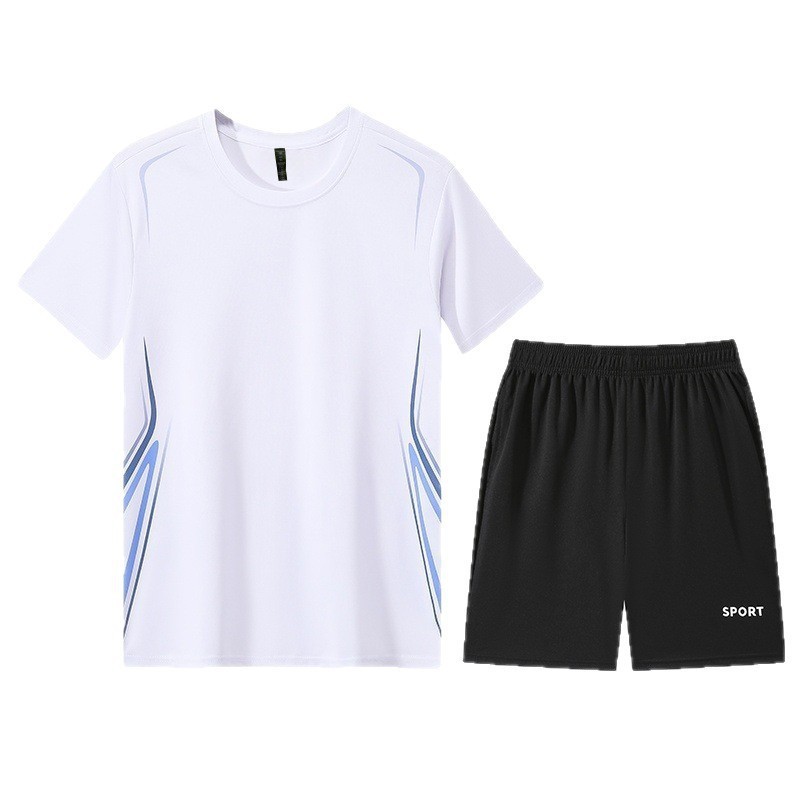 Trajes deportivos para correr ropa de fitness para hombres y mujeres entrenamiento de bicicleta ropa de carrera matutina primavera y verano hielo secado rápido camiseta image 1