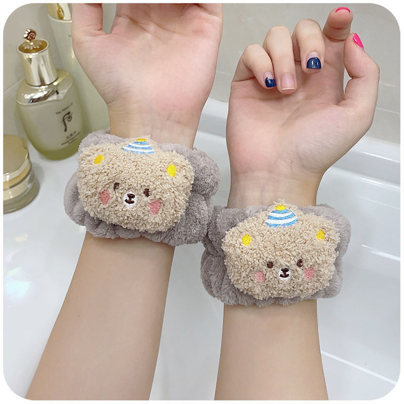 Arco banda de pelo al por mayor de las niñas de color sólido todo partido de maquillaje absorbente de sudor-limpieza lavado de cara correa de muñeca de franela banda de pelo