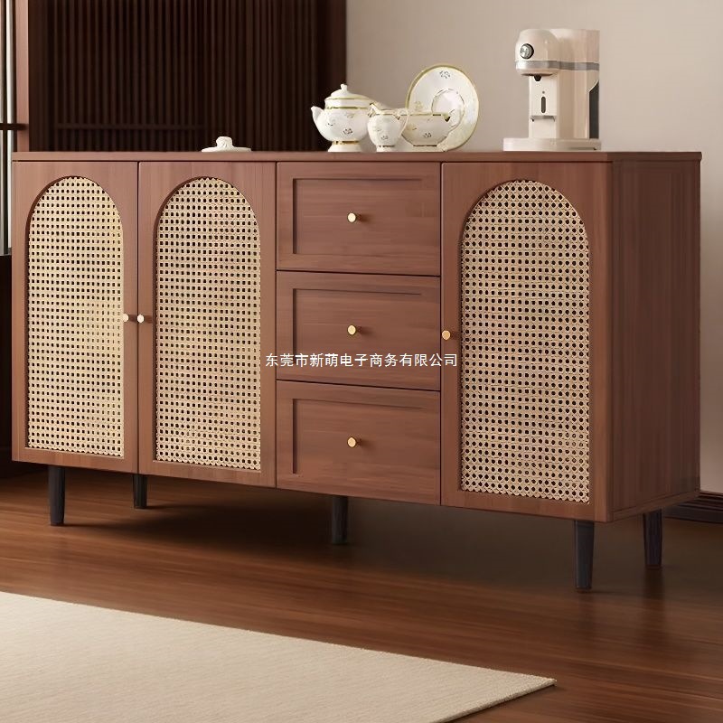 Rattan Sideboard Modern Simple Storage Cabinet Home Restaurant Living Room Tea Cabinet New Chinese Style Kitchen Storage Cabinet