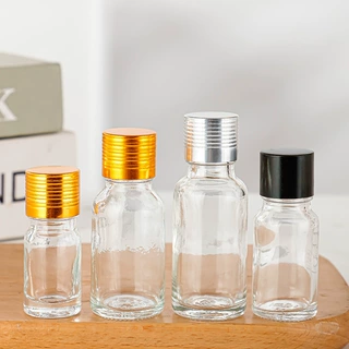 亚马逊透明玻璃精油瓶银盖5ml-100ml精华液瓶乳液香水分装瓶定制